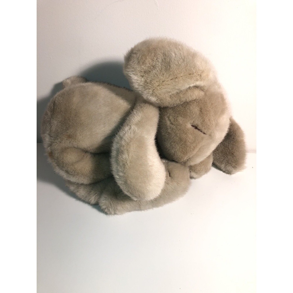 Vintage Manhattan Toy Company Bunny Plush-1993 Rare Big Feet And Closed Eyes